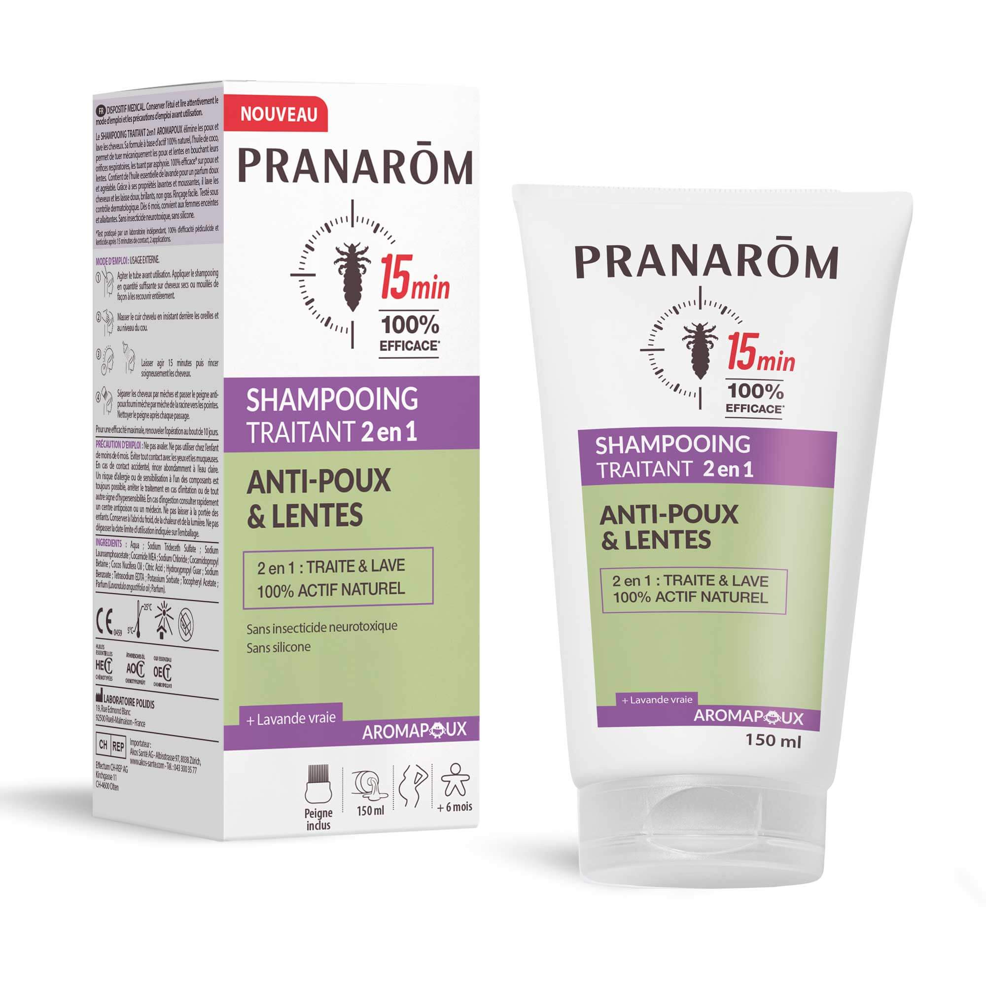 Shampoing traitant 2 en 1 anti-poux et lentes - Dispositif médical